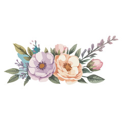 Watercolor flower clipart design