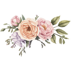 Watercolor flower clipart design