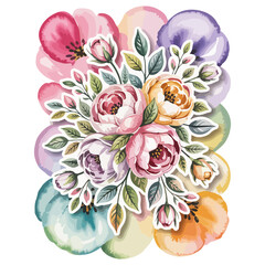 Watercolor flower clipart design