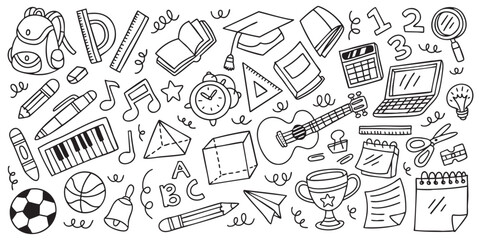 Hand drawn fun back to school doodle element vector illustration © Ezzy