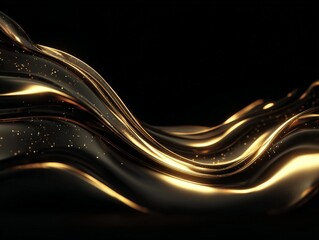 abstract gold black wave pattern with futurist