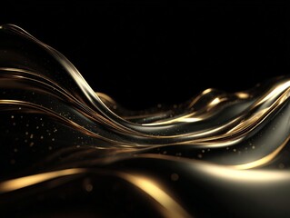 abstract gold black wave pattern with futurist