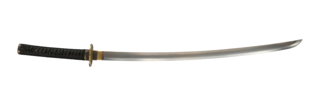katana sword, traditional japanese weapon isolated on background