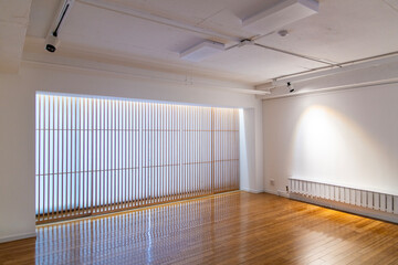 traditional Korean sliding door at the living room in the house