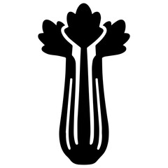 Celery – food allergy icon with transparent background in black and white style
