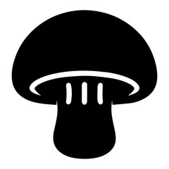 Mushroom – food allergy icon with transparent background in black and white style
