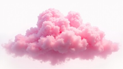 Fototapeta premium Vibrant Pink Cloud on White Background