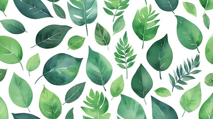 Vibrant watercolor leaves pattern bringing natural freshness and organic beauty to modern designs