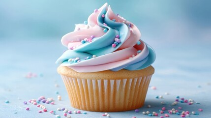 Colorful cupcake with frosting