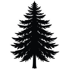 Fototapeta premium Stylized pine tree illustration with vibrant color options