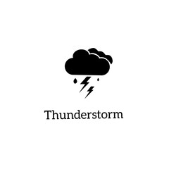 Thunderstorm vector logo design concept