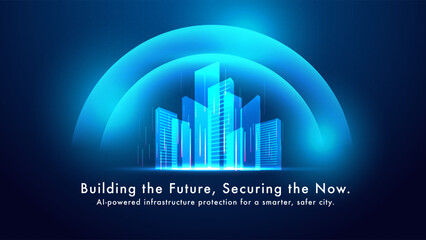 Futuristic Smart City with Digital Protection Dome