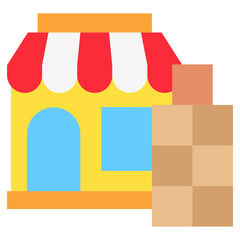 Bulk Order flat color, mini illustration icon. use for modern concept, print, UI, UX kit, web and app development. Vector related to commerce, retail, marketing and shopping.