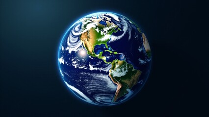 Illuminated Planet Earth from Space