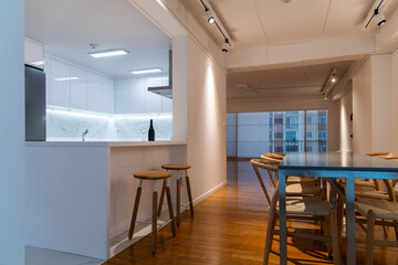 dining room and kitchen