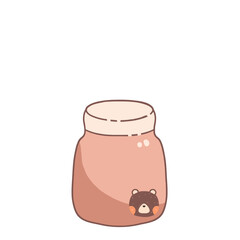 cartoon brown jar with bear illustration