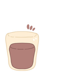 cartoon illustration of chocolate milk in glass