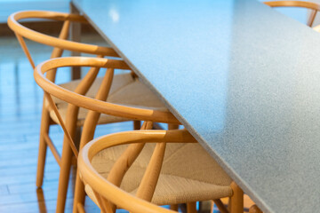 table and chairs at the dining room