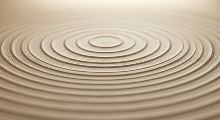 Naklejka premium Concentric circles ripple outward, creating a calming, textured surface with subtle depth and light variation