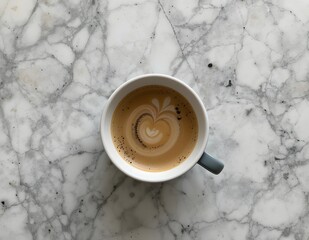 cup of coffee on marble table