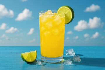 Refreshing citrus drink with ice.