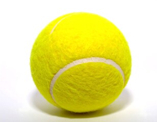 Yellow tennis ball against white background (2)