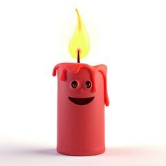 Obraz premium A playful candle with a bright flame and a happy face