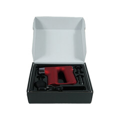 massager with four interchangeable massage heads and frequency adjustment, ideal for muscle...