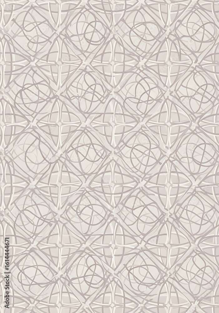 Poster elegant geometric pattern with intricate woven lines on a beige background surface
