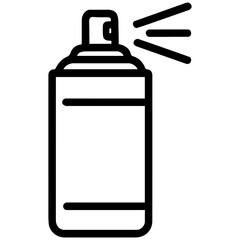 Aerosol can icon with transparent background in black and white style
