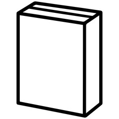 Cereal box carton icon with transparent background in black and white style
