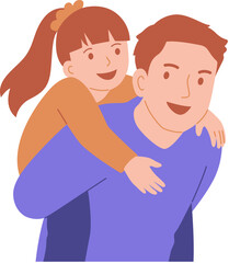 Father Giving Daughter Piggyback Ride