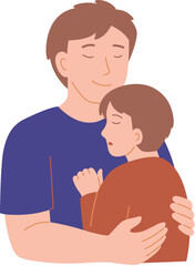 Father Comforting His Young Son