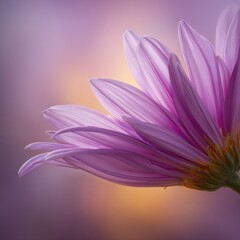 Soft, vibrant pink flower, delicate petals, sunrise hues
