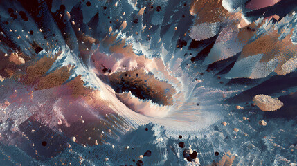 fractured visual field spiraling into bleached residue