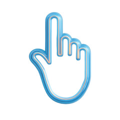 Obraz premium Light blue, 3D pointer hand icon