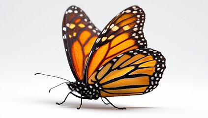 Fototapeta premium Monarch butterfly close up orange wings insect nature beauty