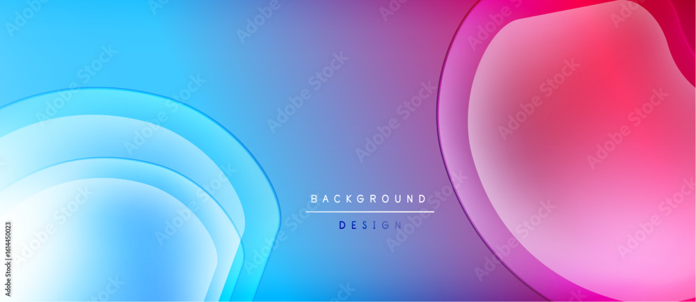 Poster abstract gradient background. overlapping shapes create layered effect. blue transitions to purple, 