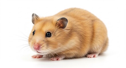 黄金色のハムスター 柔らかな光 可愛く微笑む. AI Generated