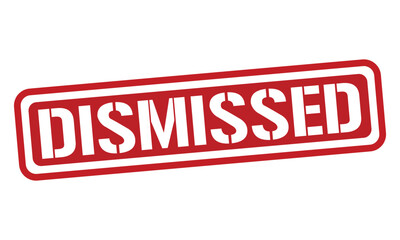 DISMISSED red stamp text vector, rubber stamp