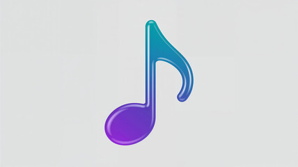 A vibrant, stylized musical note rendered in a gradient, isolated on a neutral background.