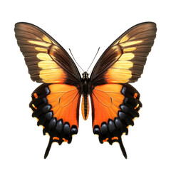 Fototapeta premium Close-up of a butterfly, vibrant orange and black wings, detailed patterns