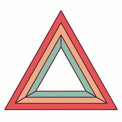 Abstract geometric triangle shape with vibrant color gradients and clean lines