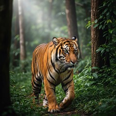Obraz premium Majestic Sumatran Tiger in Natural Habitat