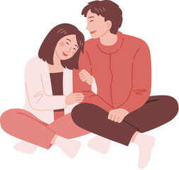 Couple Sitting Closely Sharing Intimate Moment