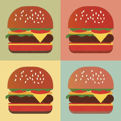 vector illustration of a hamburger pattern