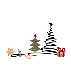 Vector New Year frame, postcard with holiday elements. Holiday background.