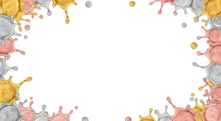 Fototapeta premium Golden Watercolor Stain with Soft Edges on Transparent Background