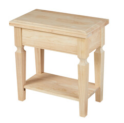 Wooden Texture Dining Single Table On PNG Transparent Background. Cut-Out Clipping Path With Adobe...