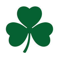 Heart-Shaped Shamrock &ndash; Minimalist Green Clover Symbol of Luck and Irish Heritage, Patrick's Day
